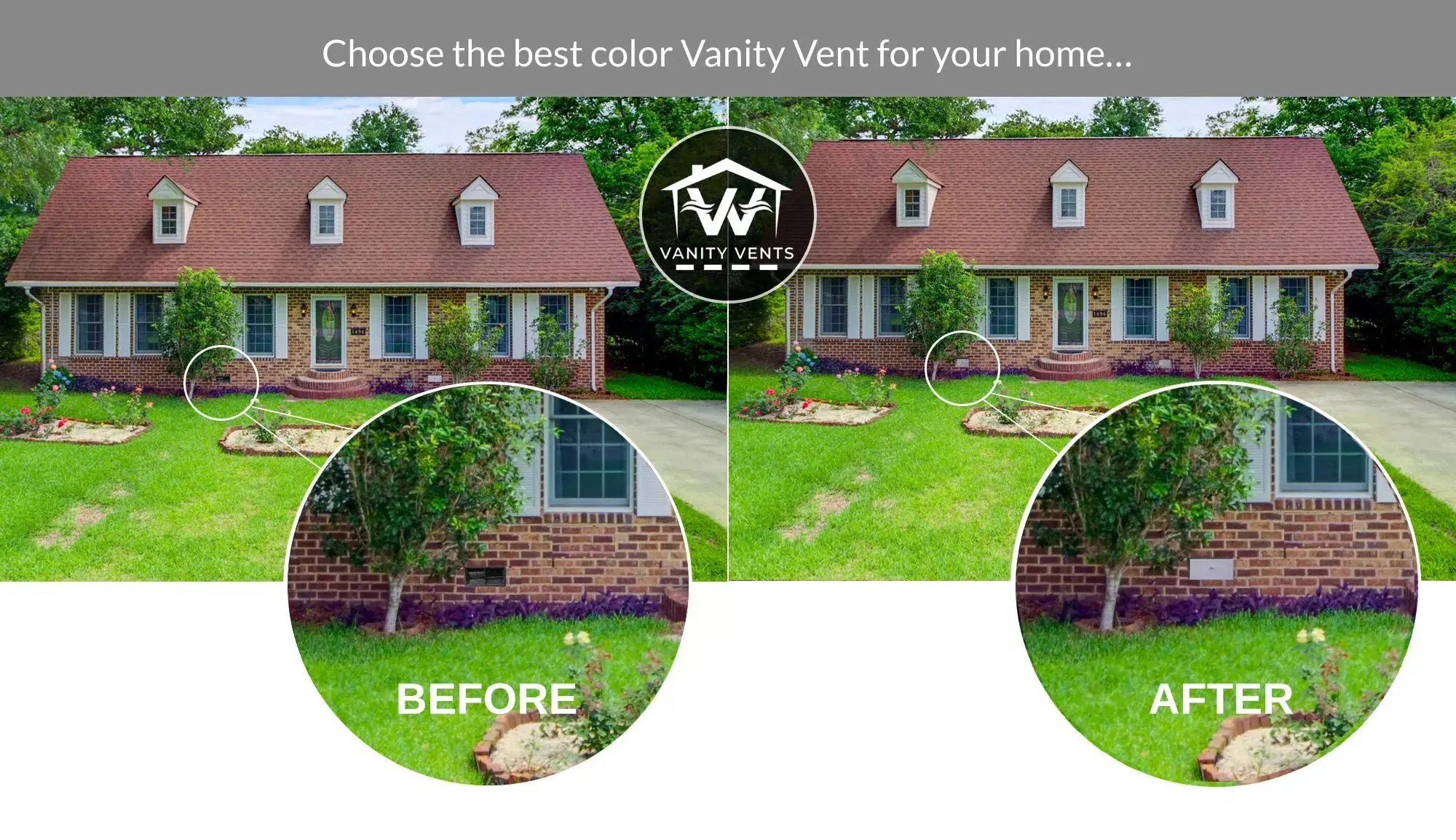 Before and After Vanity Vent Crawl Space Vent Covers