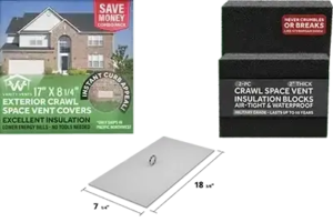 LUXURY CRAWL SPACE VENT COVER WITH INSULATION BLOCKS