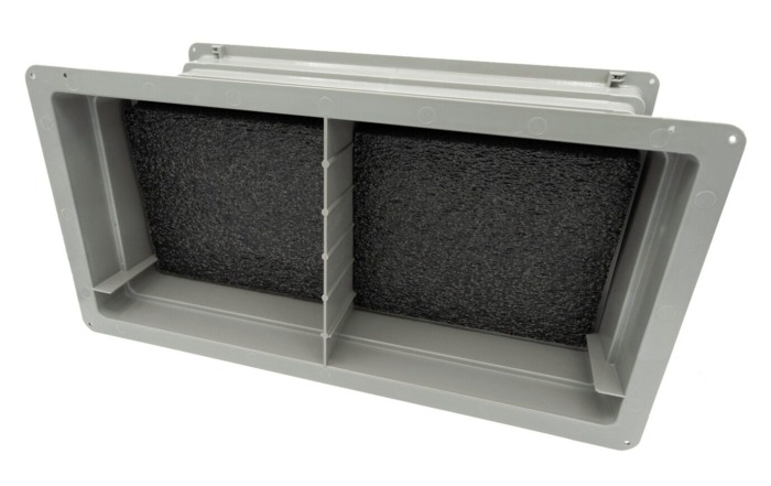 a vent cover for moisture control.
